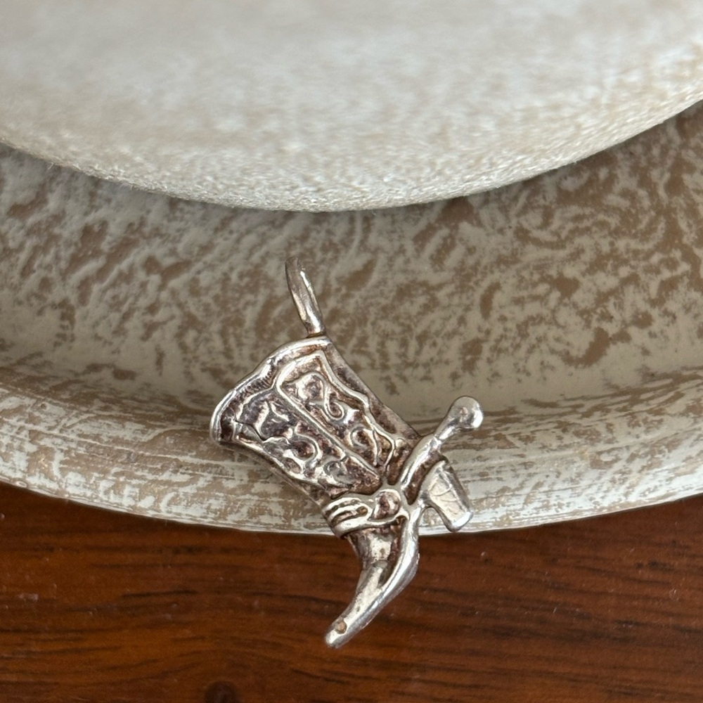 Sterling Silver Cowboy Boot Pendant Small Charm Sterling Cowboy Boot